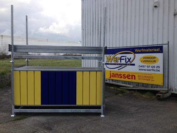Stadshekkenpallet blauw-geel