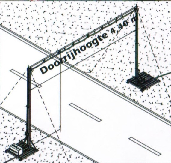 Kabelbrug als wegoverspanning in verhuur